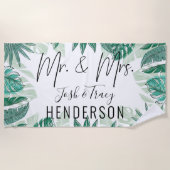 Bride & Groom, Mr. en Mrs., Jubileum, Verloving Strandlaken (Voorkant)