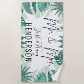 Bride & Groom, Mr. en Mrs., Jubileum, Verloving Strandlaken (Voorkant)