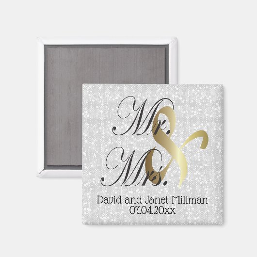 Bride & Groom | Mr & Mrs Wedding Keepsake Magneet (Voorkant / Achterkant)
