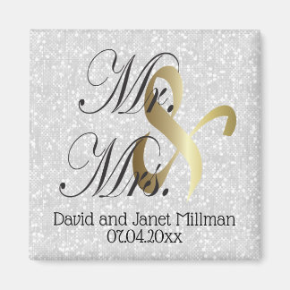 Bride & Groom | Mr & Mrs Wedding Keepsake Magneet