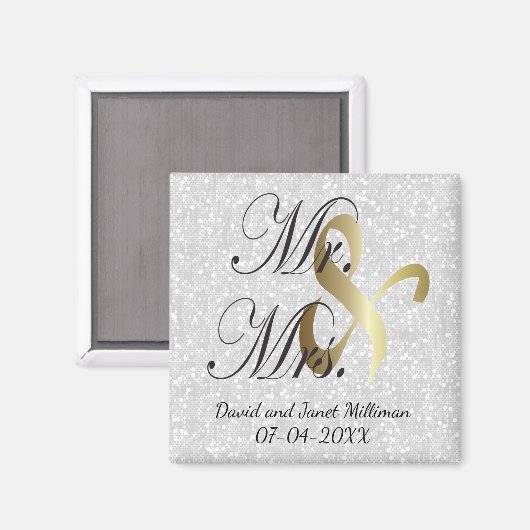 Bride & Groom | Mr & Mrs Wedding Keepsake Magneet (Voorkant / Achterkant)