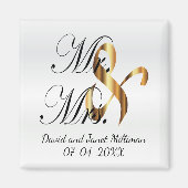 Bride & Groom | Mr & Mrs Wedding Keepsake Magneet (Voorkant)