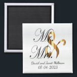 Bride & Groom | Mr & Mrs Wedding Keepsake Magneet<br><div class="desc">Wedding Day Favor Magnets. A Wedding Day Keepsake from the Bride and Groom ready to personalize. ⭐ This Product is 100% Customizable. Graphics and / or text can be added, deleted, moved, resized, change around, rotated, etc. 99% ⭐ my designs in my store are done in layers. This makes it...</div>