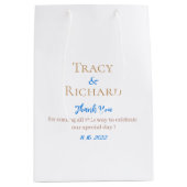 Bride & Groom Name Weddenschap Bedankt Medium Cadeauzakje (Voorkant)