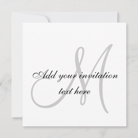 Bride Groom Names Monogram Wedding Invitations Kaart (Achterkant)