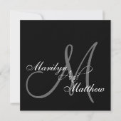 Bride Groom Names Monogram Wedding Invitations Kaart (Voorkant)