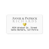 Bride Groom Names Weddenschap Label met adres (Voorkant)