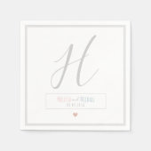 bride groom noemt het chic white bruiloft servet (Voorkant)