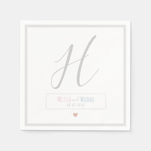 bride groom noemt het chic white bruiloft servet (Voorkant)