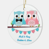 Bride, Groom Owl Ornament (Links)