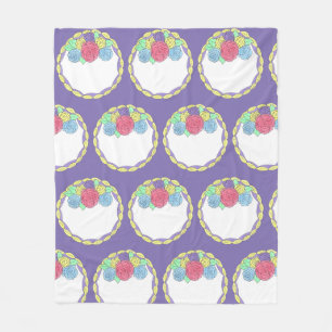 Bride Groom Personalized Floral Cake Wedding Favor Fleece Deken