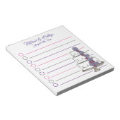 Bride Groom Personalized Floral Cake Wedding Favor Notitieblok (Schuin)