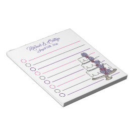 Bride Groom Personalized Floral Cake Wedding Favor Notitieblok