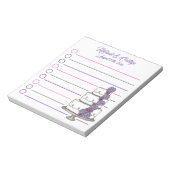 Bride Groom Personalized Floral Cake Wedding Favor Notitieblok (Linkerzijde)