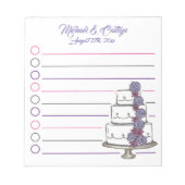 Bride Groom Personalized Floral Cake Wedding Favor Notitieblok (Voorkant)