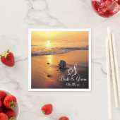 Bride Groom Personalized Monogram Weddenschap Date Servet (Insitu)