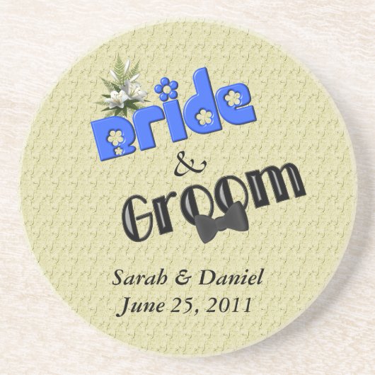 Bride Groom Personalized Wedding Gift Onderzetter (Voorkant)