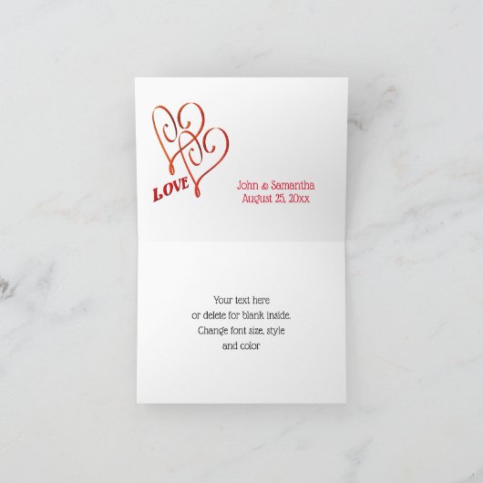 Bride Groom Persoonlijke bruiloft - Hartelijk dank Bedankkaart (Binnen)