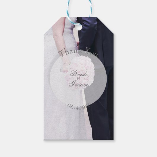 Bride & groom photography editable bruiloft cadeaulabel (Voorkant)