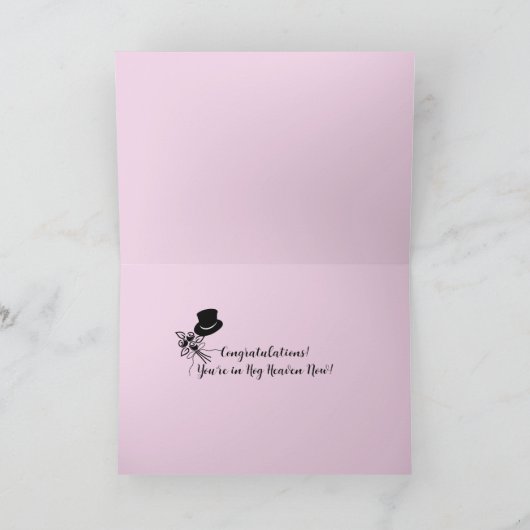 Bride & Groom Pig Wedding Gefeliciteerd Kaart (Binnen)