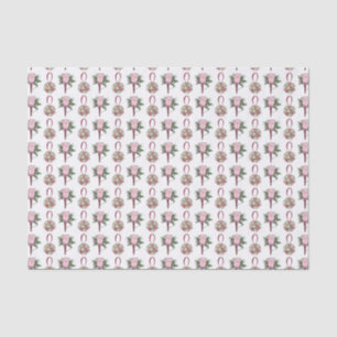 Bride Groom Pink Rose Flower Floral Wedding Tissue Tissuepapier
