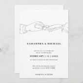 Bride Groom Ring White Clear Simple Sketch Kaart (Voorkant / Achterkant)