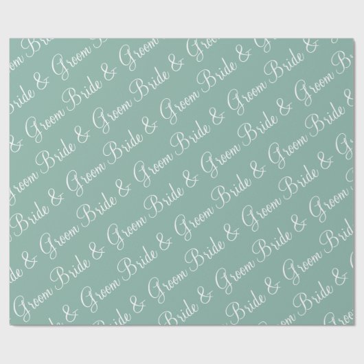 Bride Groom Script Wedding Shower Cadeaupapier (Vlak)