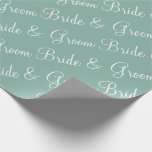 Bride Groom Script Wedding Shower Cadeaupapier<br><div class="desc">groenpapier voor bruid- en groomcadeautjes. Zo .</div>