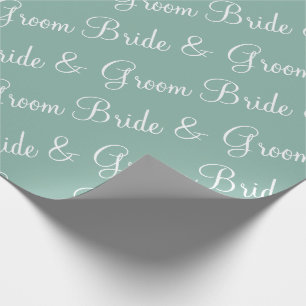Bride Groom Script Wedding Shower Cadeaupapier