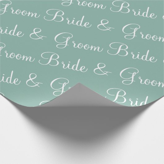 Bride Groom Script Wedding Shower Cadeaupapier (Hoek)