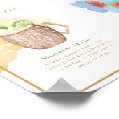 Bride & Groom Signature Drink Waterverf Cocktail Poster (Hoek)