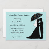 Bride Groom Silhouette Couples Shower Kaart (Voorkant / Achterkant)