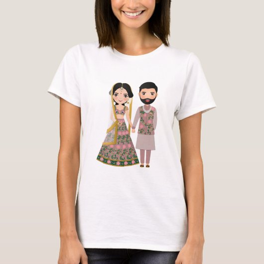 Bride & Groom Silhouette T-shirt (Voorkant)
