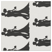 Bride Groom Silhouette Wedding Fabric Stof (Close Up)
