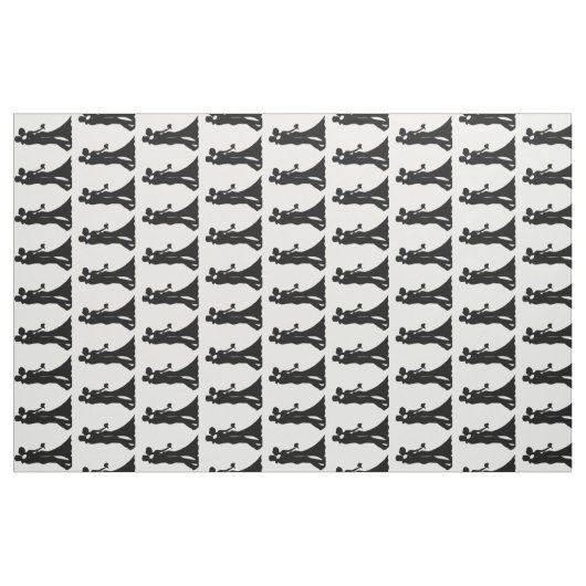 Bride Groom Silhouette Wedding Fabric Stof (Fat Quarter)