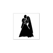 Bride Groom Silhouette Wedding Rubberstempel (Afrduk)