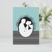 Bride & Groom Silhouettes sparen de Kaarten van de (Staand voorkant)