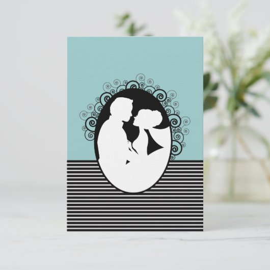 Bride & Groom Silhouettes sparen de Kaarten van de (Staand voorkant)