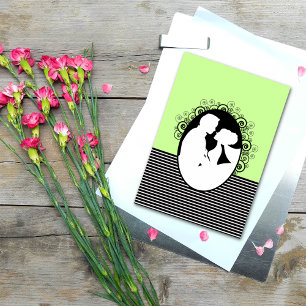 Bride & Groom Silhouettes sparen de Kaarten van de