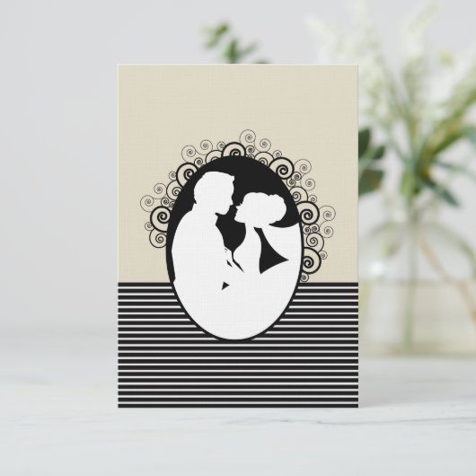 Bride & Groom Silhouettes sparen de Kaarten van de (Staand voorkant)