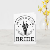 Bride Groom Skeleton Gothic Halloween Verloving W Kaart (Gele Bloem)