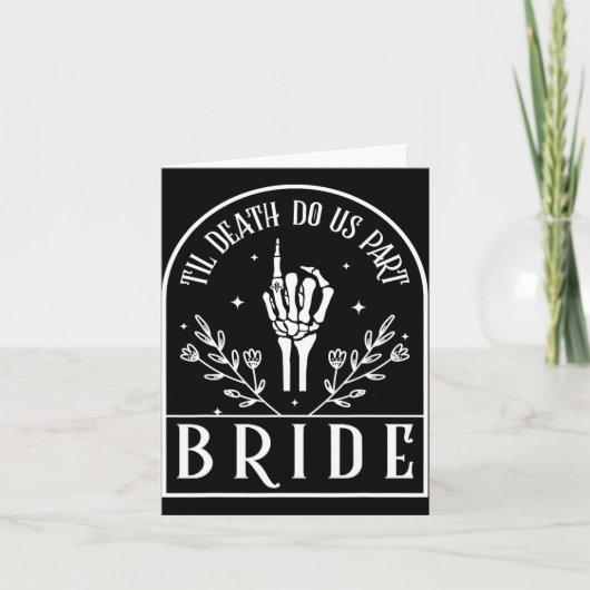 Bride Groom Skeleton Gothic Halloween Verloving W Kaart (Voorkant)