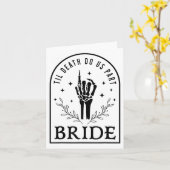 Bride Groom Skeleton Gothic Halloween Verloving W Kaart (Gele Bloem)