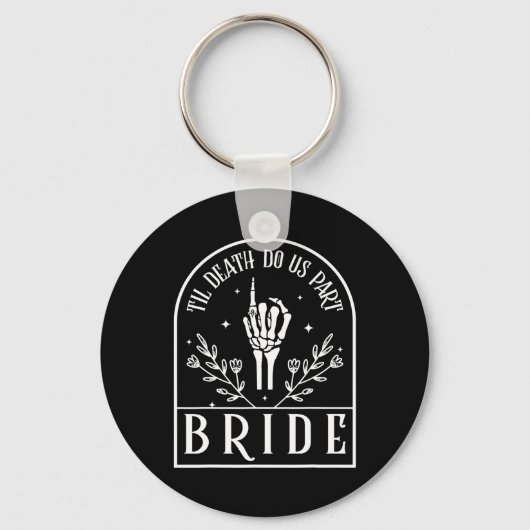 Bride Groom Skeleton Gothic Halloween Verloving W Sleutelhanger (Voorkant)