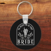 Bride Groom Skeleton Gothic Halloween Verloving W Sleutelhanger (Voorkant)