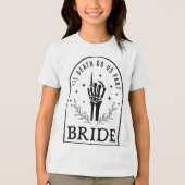 Bride Groom Skeleton Gothic Halloween Verloving W Tri-Blend Shirt (Voorkant)