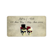 Bride & Groom Skull Wedding Etiket (Voorkant)