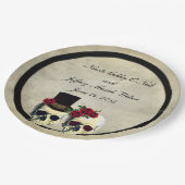 Bride & Groom Skull Wedding Papieren Bordje (Gekanteld)