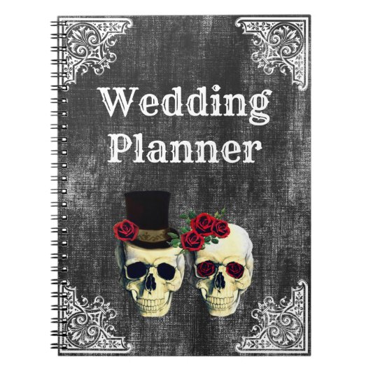 Bride & Groom Skull Wedding Planner-laptop Notitieboek (Voorkant)