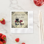 Bride & Groom Skull Wedding Servetten (Insitu)